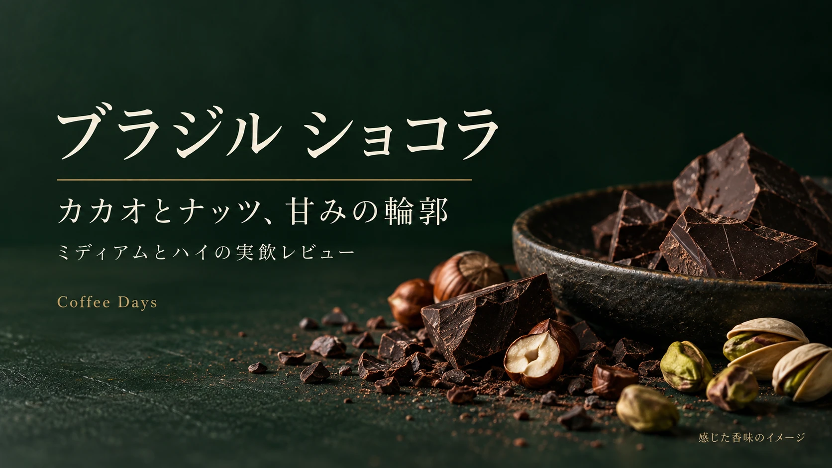 ブラジル ショコラで感じたカカオとナッツの香味を表すイメージ