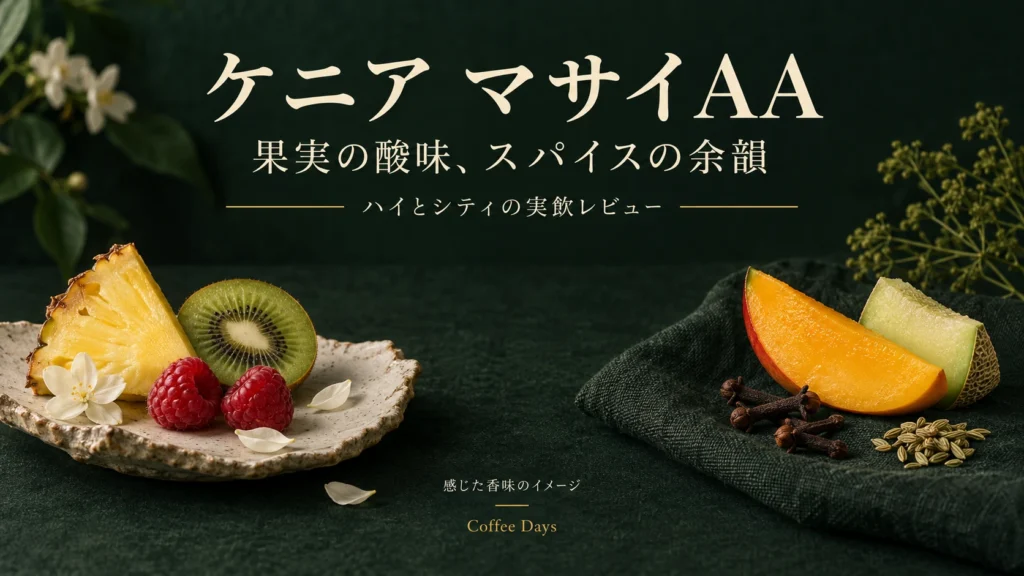 ケニア マサイAAで感じた果実とスパイスの香味を表すイメージ